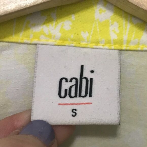 CAbi Field Jacket Daisy Spring Yellow Floral 5160 Womens Small Button Cotton - Picture 3 of 11